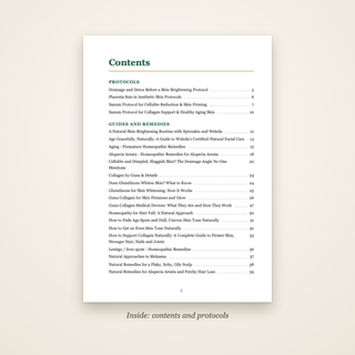 The Skin, Hair & Ageing Well Book - contents page