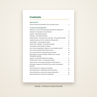The Rash & Itch Book - contents page