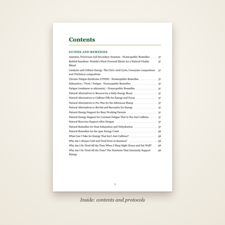 The Energy & Recovery Book - contents page