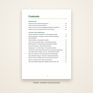 The Weight & Hormone Book - contents page