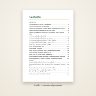 The Home Remedy Guide - contents page