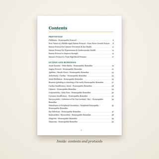 The Heart, Eyes & Ears Book - contents page