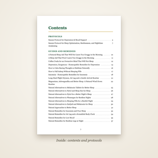 The Sleep & Mood Book - contents page