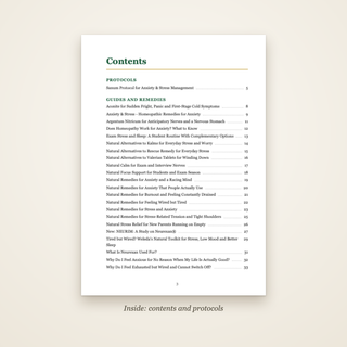 The Calm Book - contents page