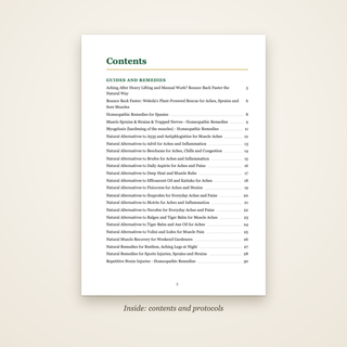 The Muscle Relief Book - contents page
