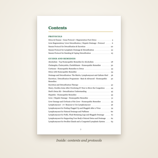 The Liver & Detox Book - contents page