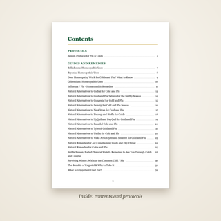 The Cold & Flu Book - contents page