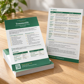 Example of the printed A5 leaflet, front and back (illustrative)