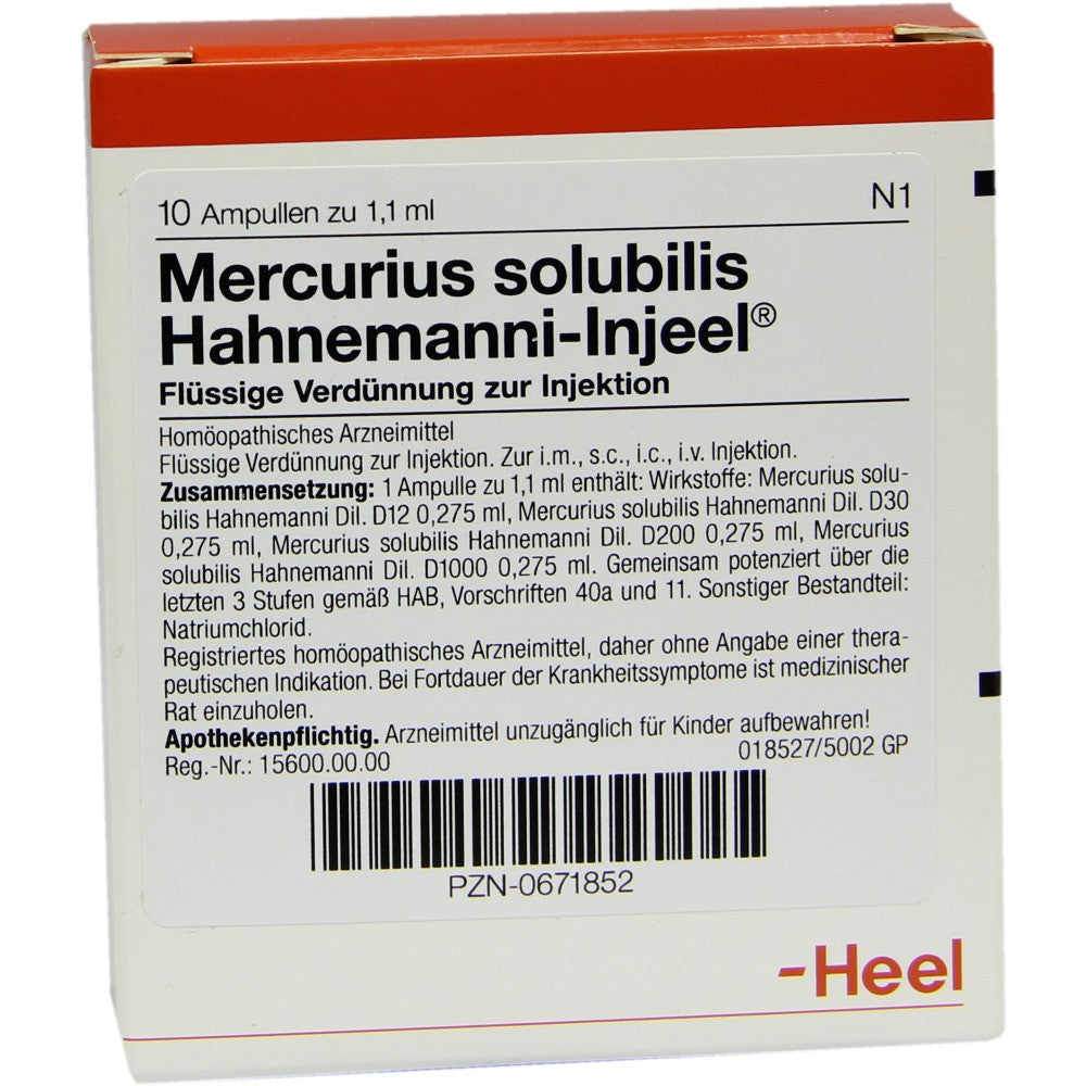Mercurius solubilis Hahnemanni Injeel Ampoules